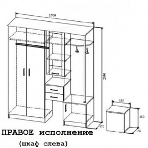 Прихожая Дуся 1.7м в Карасуке - karasyk.mebelnovo.ru | фото