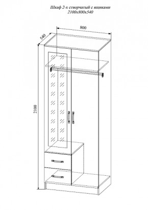 Шкаф двухстворчатый Софи СШК 800.3 в Карасуке - karasyk.mebelnovo.ru | фото